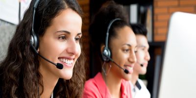Contact center agents at work